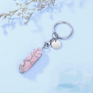 ROSE QUARTZ KEYCHAIN with Gift Box